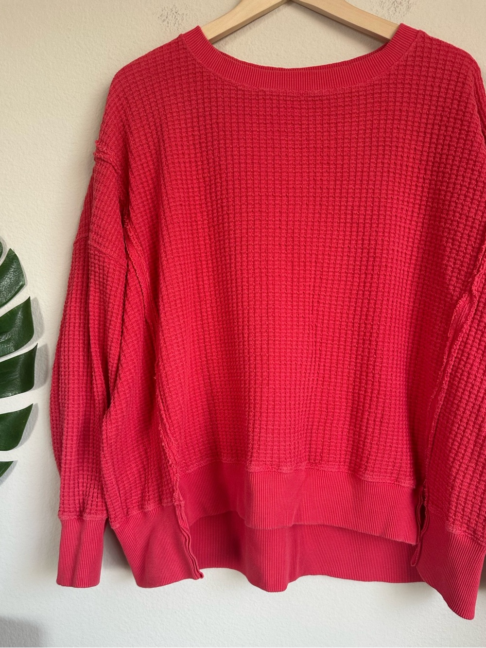 AE Big Hug Waffle Crew Neck Sweatshirt - Picture 3 of 11